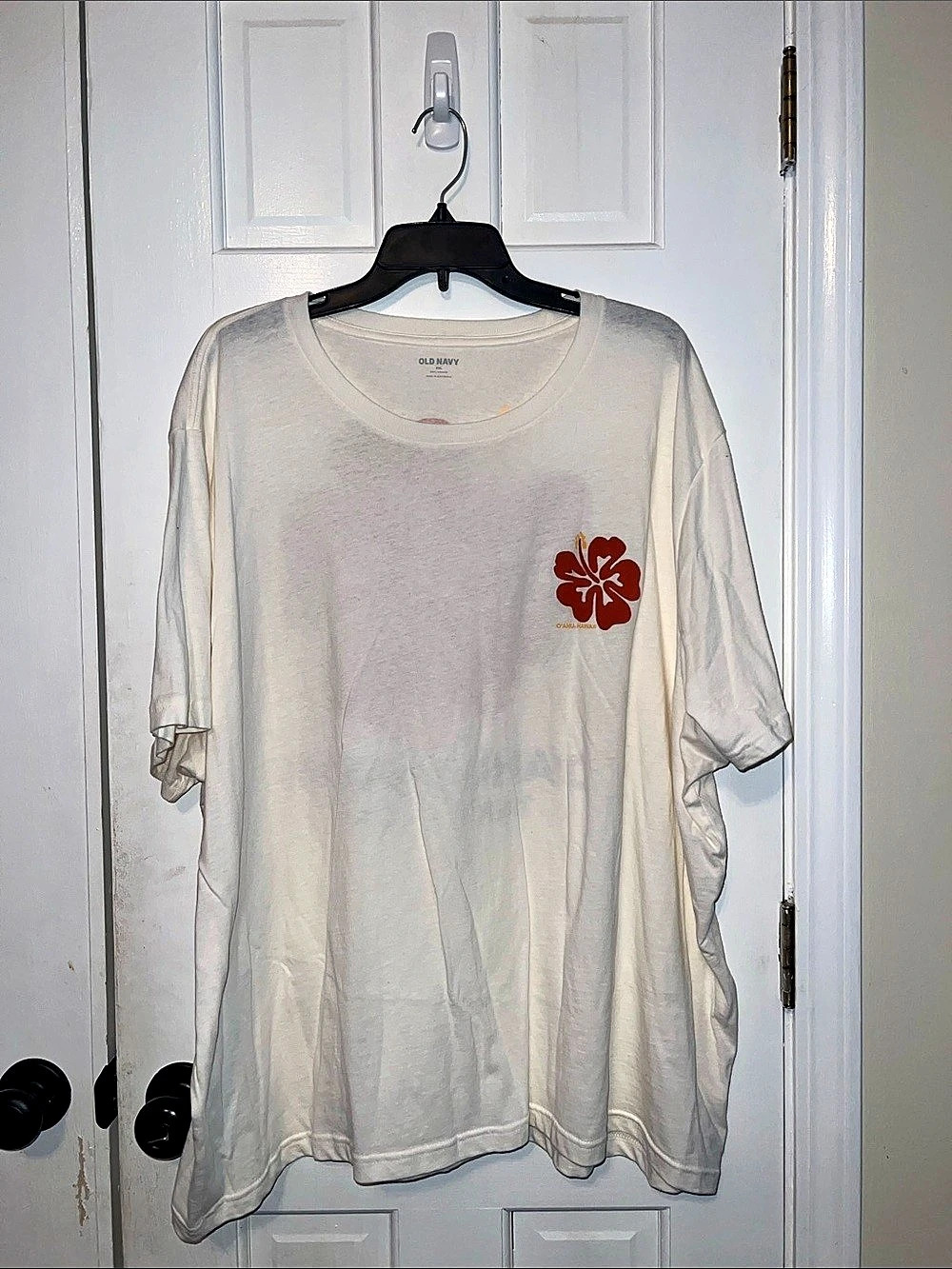 Old Navy Hibiscus Graphic Short Sleeve Tee White